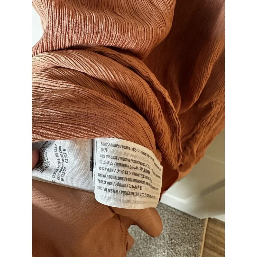 Abercrombie Empire Waist Babydoll Maxi Dress Terracotta Size XL
